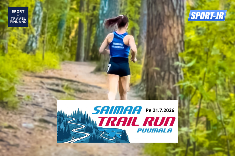 Saimaa Trail Run -tapahtuman mainoskuva, jossa on myös tapahtuman logo.